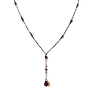 Red Teardrop Drop Necklace